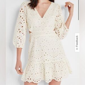 express white lace cutout dress size S for graduation